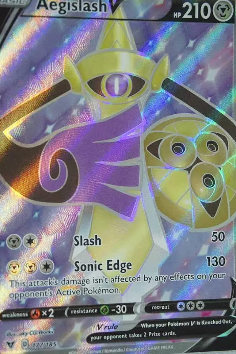 Pocket Monster Pokémon Kort-Aegislash V 177/185 Full Art