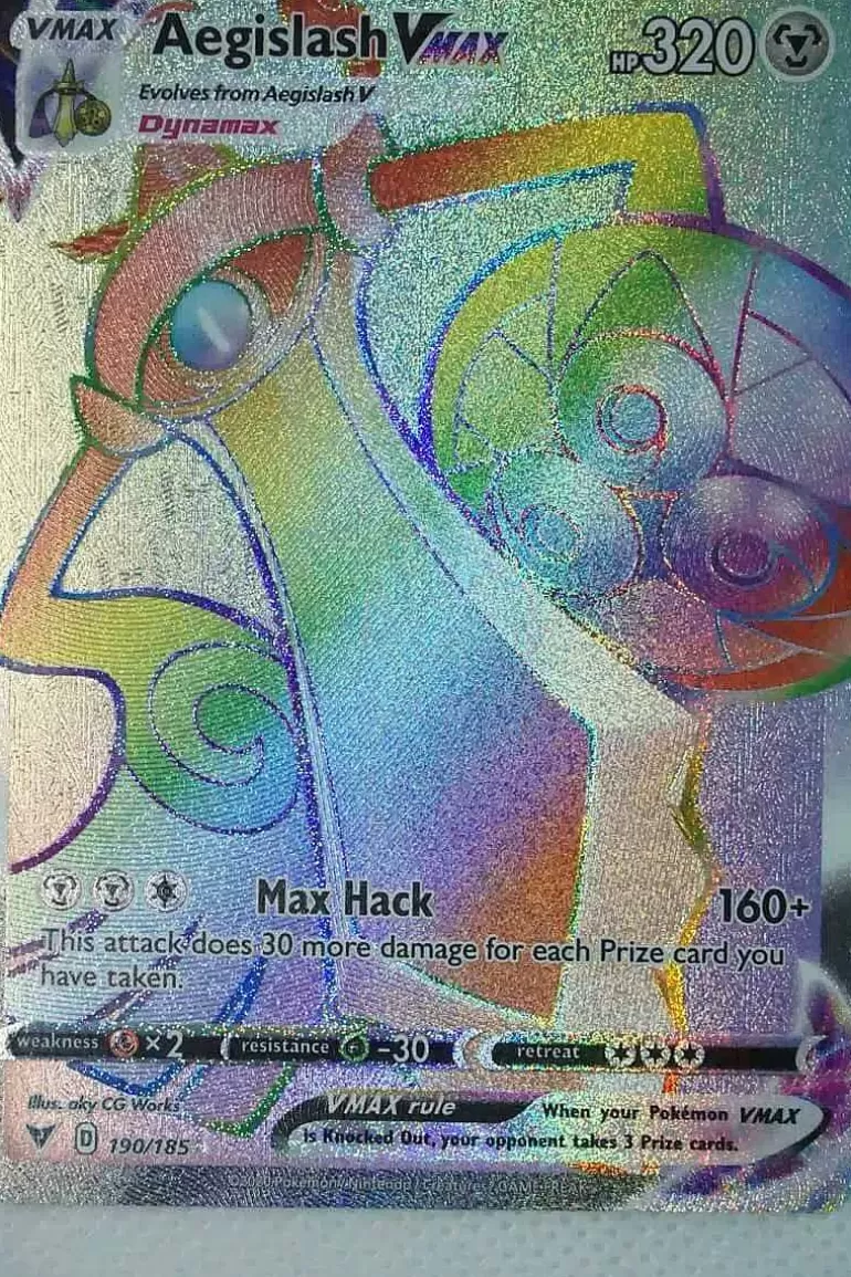 Pocket Monster Pokémon Kort-Aegislash Vmax 190/185 Hyper Rare