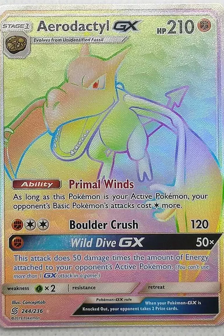 Pocket Monster Pokémon Kort-Aerodactyl Gx 244/236 Hyper Rare