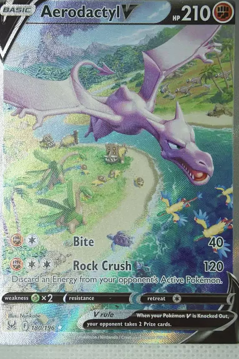 Pocket Monster Pokémon Kort-Aerodactyl V 180/196 Alternate Art