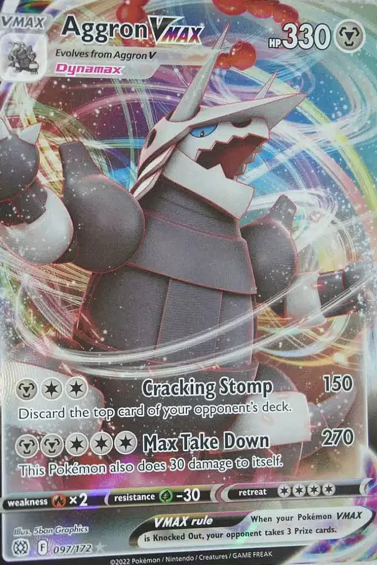 Pocket Monster Pokémon Kort-Aggron Vmax 97/172