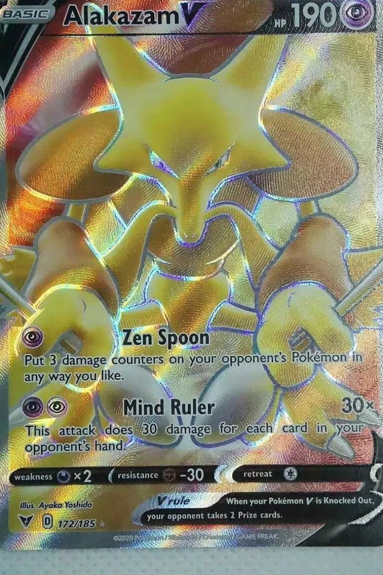 Pocket Monster Pokémon Kort-Alakazam V 172/185 Full Art