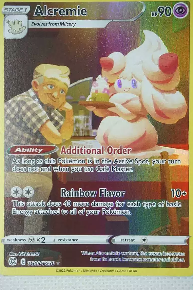 Pocket Monster Pokémon Kort-Alcremie Tg08/Tg30 Holo Rare