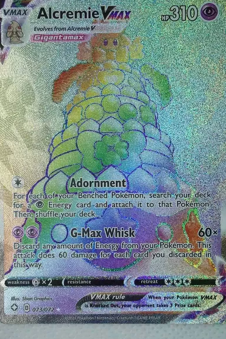 Pocket Monster Pokémon Kort-Alcremie Vmax 073/072 Hyper Rare