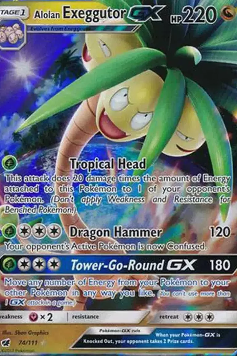 Pocket Monster Pokémon Kort-Alolan Exeggutor Gx 74/111