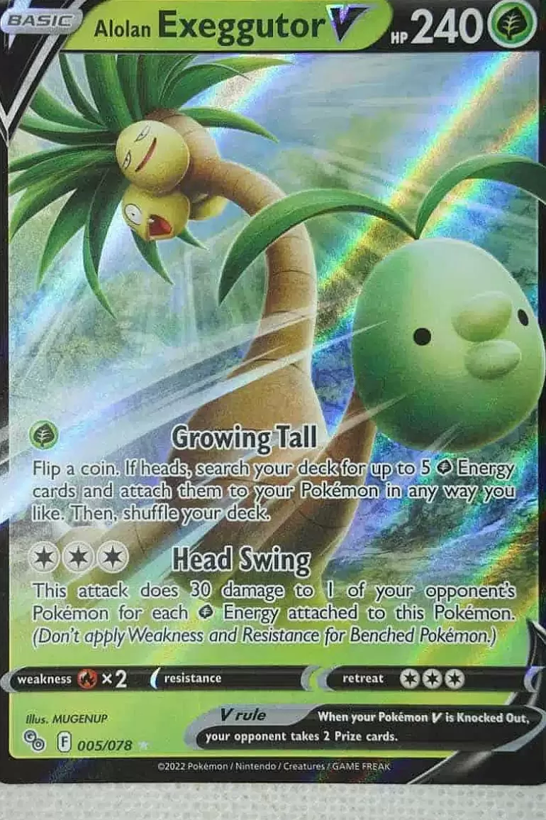 Pocket Monster Pokémon Kort-Alolan Exeggutor V 005/078