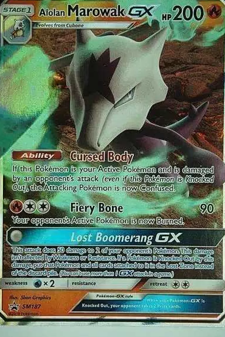 Pocket Monster Pokémon Kort-Alolan Marowak Gx Sm187