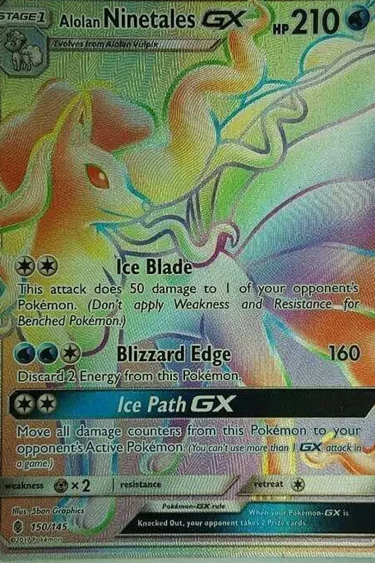Pocket Monster Pokémon Kort-Alolan Ninetales Gx 150/145 Hyper Rare