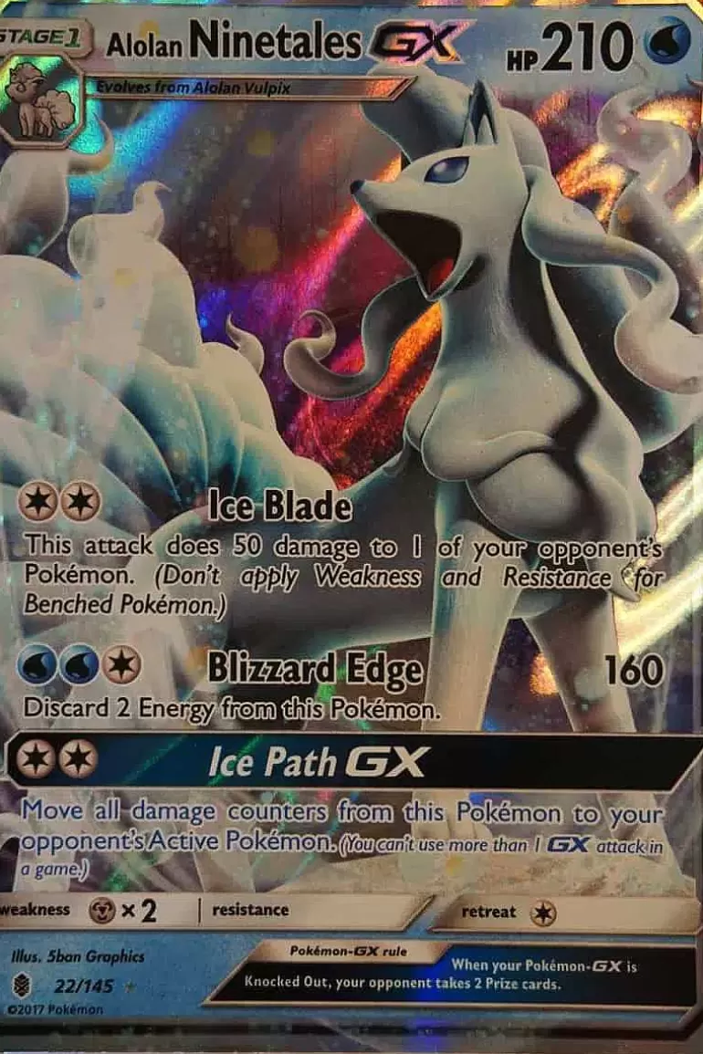 Pocket Monster Pokémon Kort-Alolan Ninetales Gx 22/145