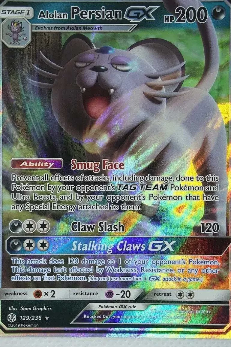 Pocket Monster Pokémon Kort-Alolan Persian Gx 129/236