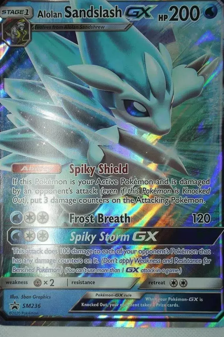 Pocket Monster Pokémon Kort-Alolan Sandslash Gx Sm236 Stor