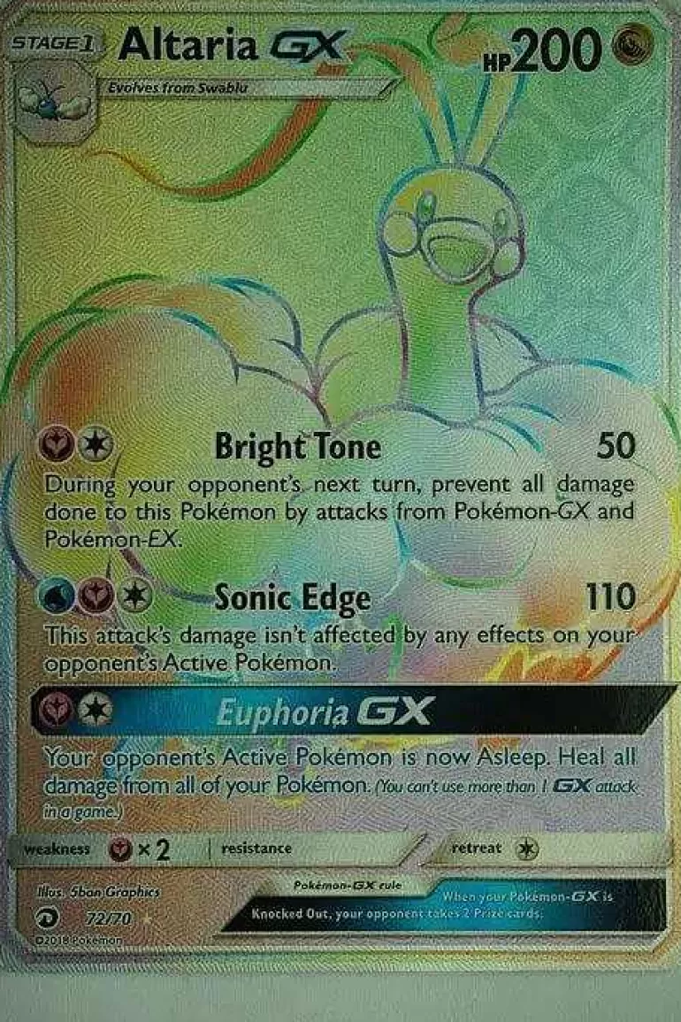 Pocket Monster Pokémon Kort-Altaria Gx 72/70 Hyper Rare