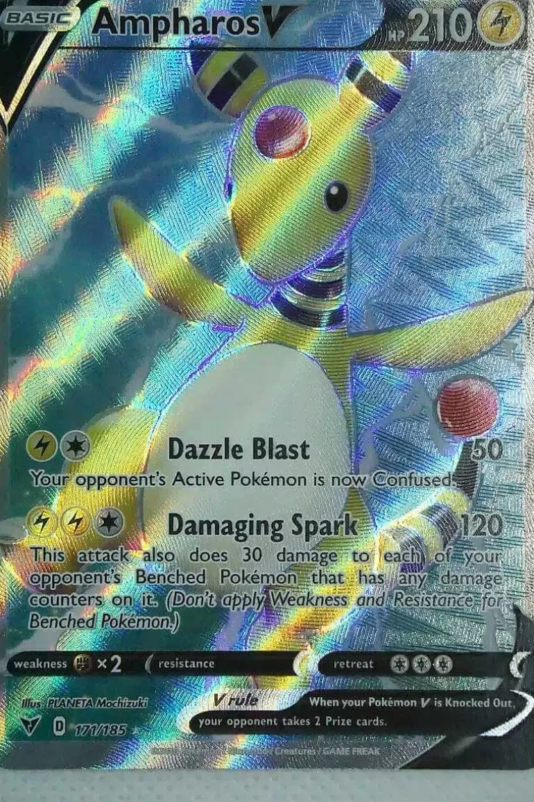 Pocket Monster Pokémon Kort-Ampharos V 171/185 Full Art