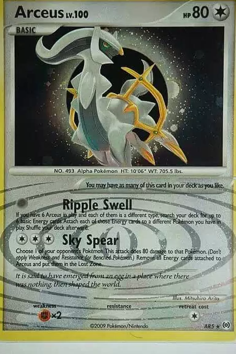 Pocket Monster Pokémon Kort-Arceus Ar5 Holo Rare