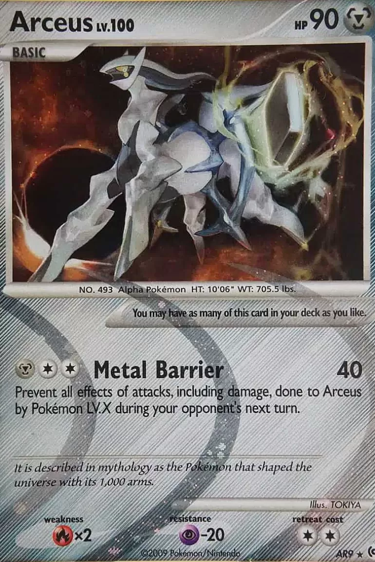 Pocket Monster Pokémon Kort-Arceus Ar9 Holo Rare