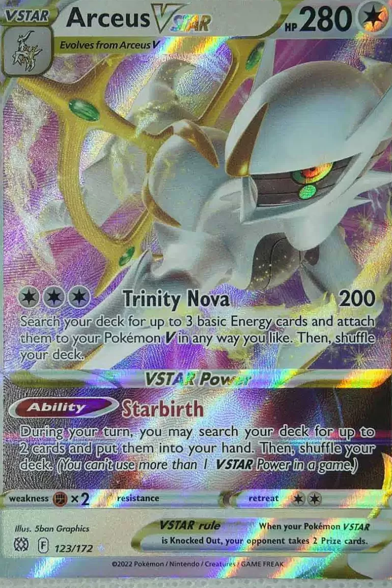 Pocket Monster Pokémon Kort-Arceus Vstar 123/172