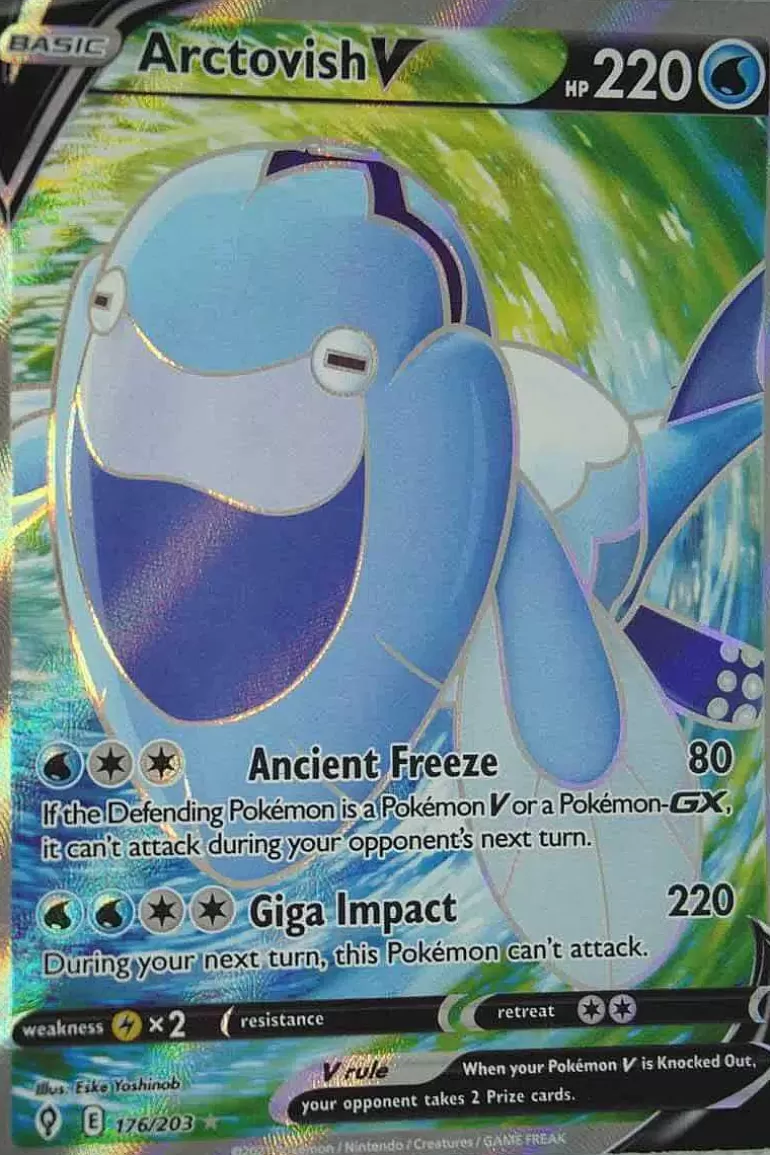 Pocket Monster Pokémon Kort-Arctovish V 176/203 Full Art