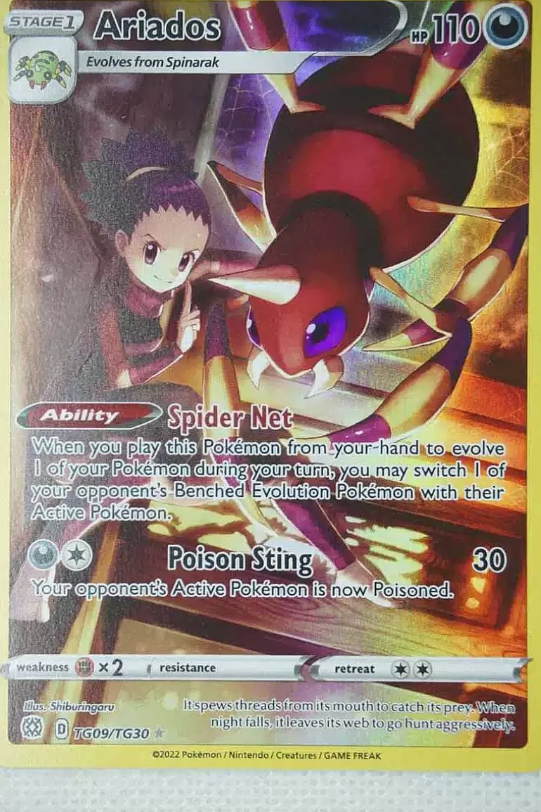 Pocket Monster Pokémon Kort-Ariados Tg09/Tg30 Holo Rare