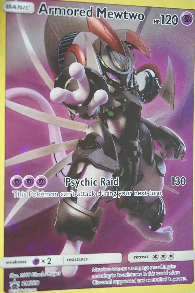 Pocket Monster Pokémon Kort-Armored Mewtwo Sm228 Full Art Promo