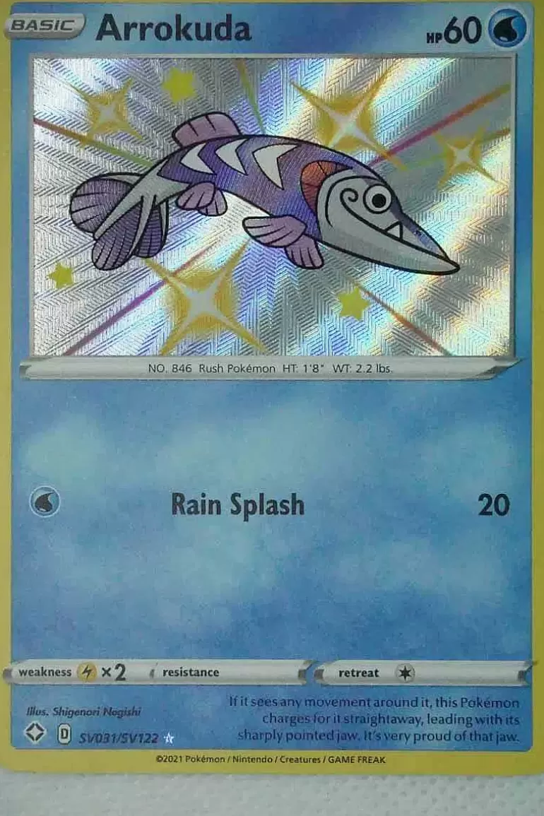 Pocket Monster Pokémon Kort-Arrokuda Sv31/Sv122 Shiny Rare