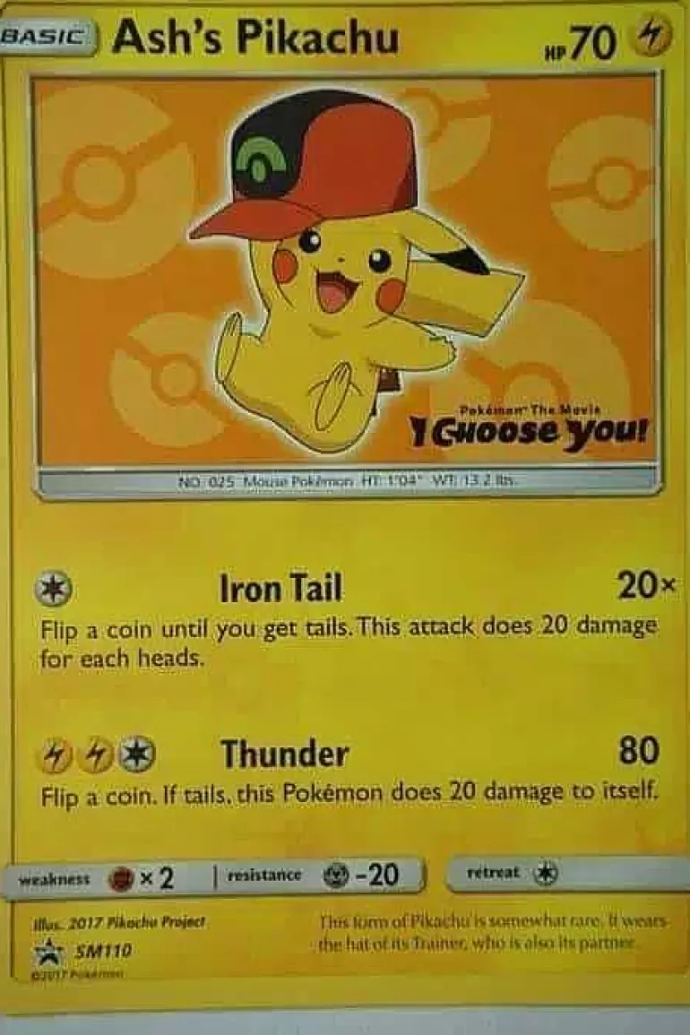 Pocket Monster Pokémon Kort-Ash'S Pikachu Sm110 Promo