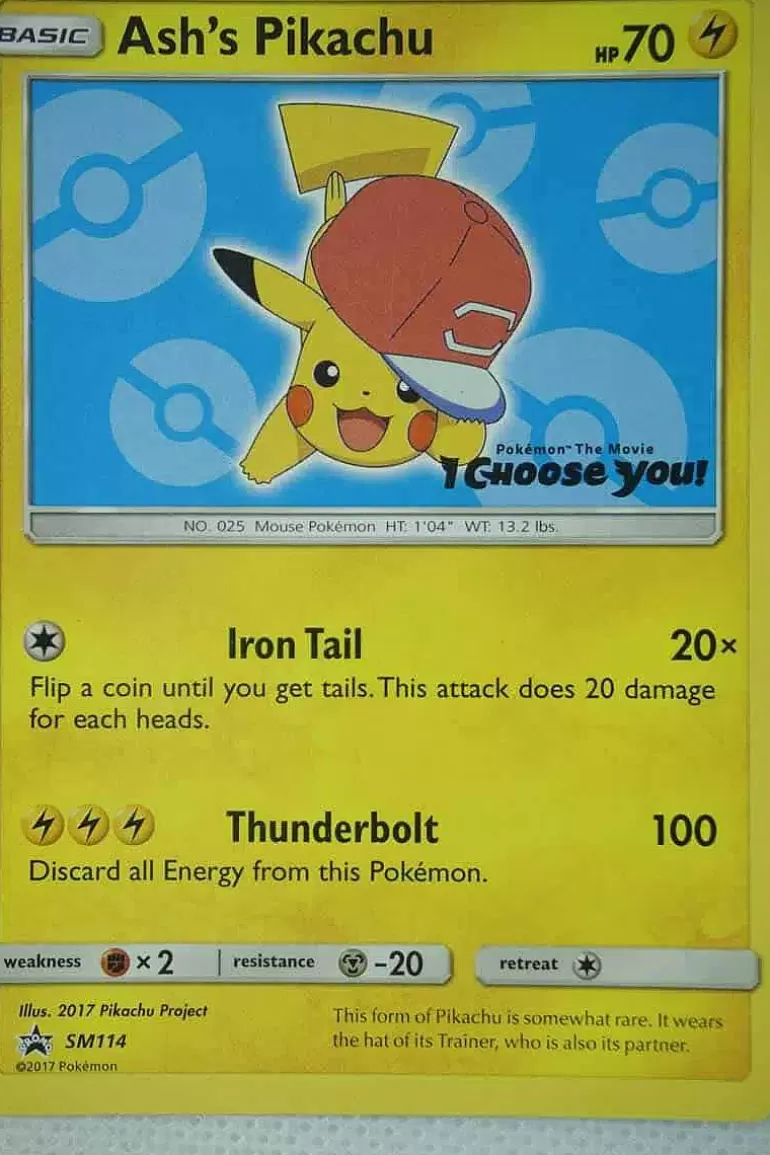 Pocket Monster Pokémon Kort-Ash'S Pikachu Sm114 Promo