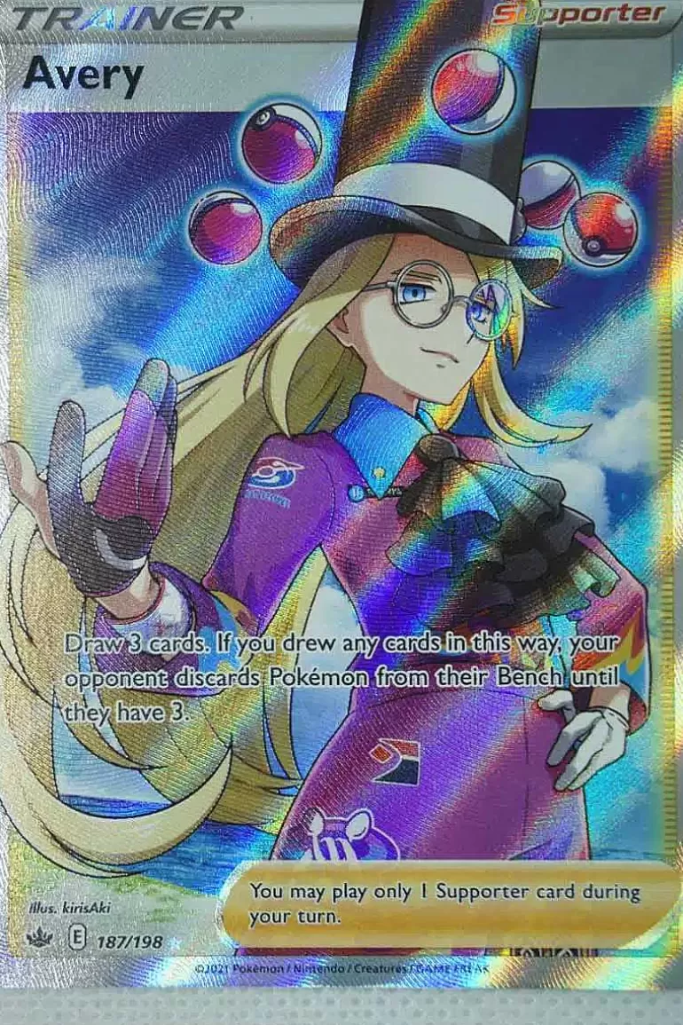 Pocket Monster Pokémon Kort-Avery 187/198 Full Art