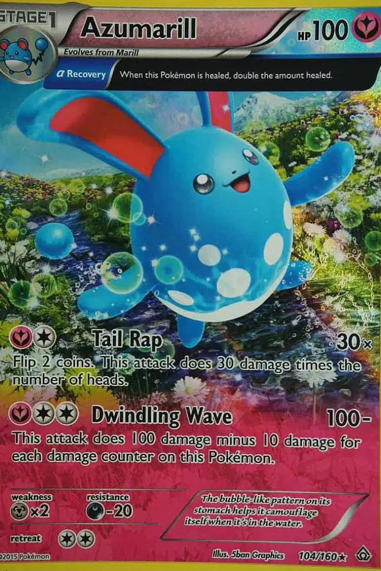 Pocket Monster Pokémon Kort-Azumarill 104/160 Holo Rare
