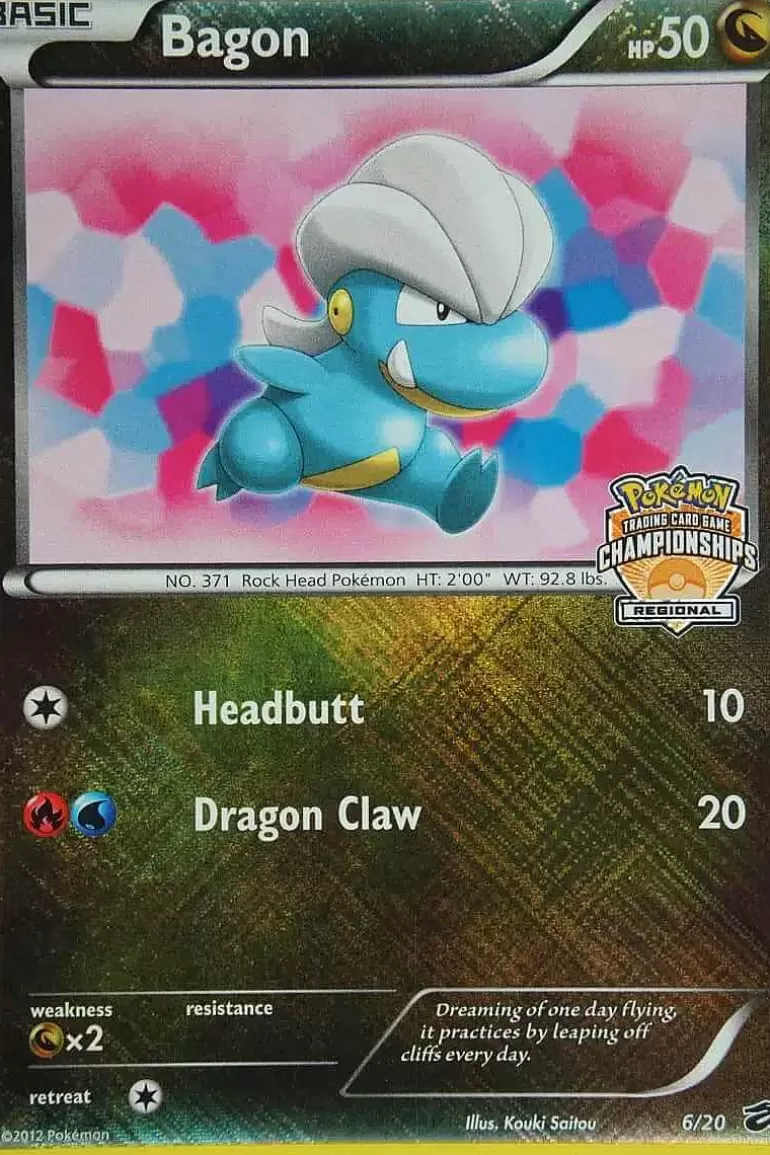 Pocket Monster Pokémon Kort-Bagon 6/20 Regional Championships Promo