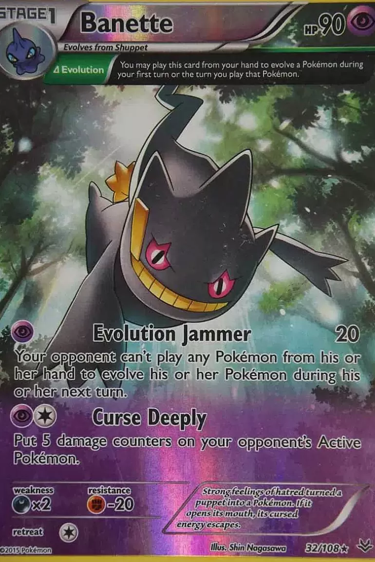Pocket Monster Pokémon Kort-Banette 32/108 Rare Reverse Holo