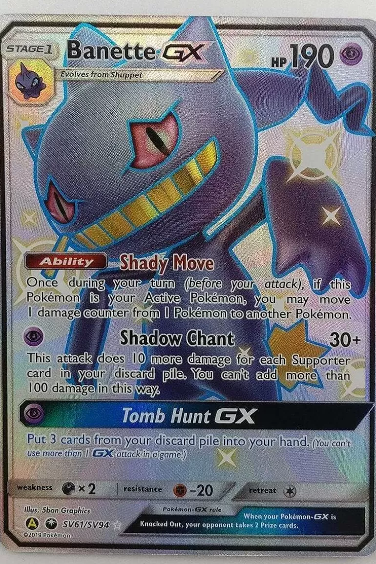 Pocket Monster Pokémon Kort-Banette Gx Sv61/Sv94 Shiny