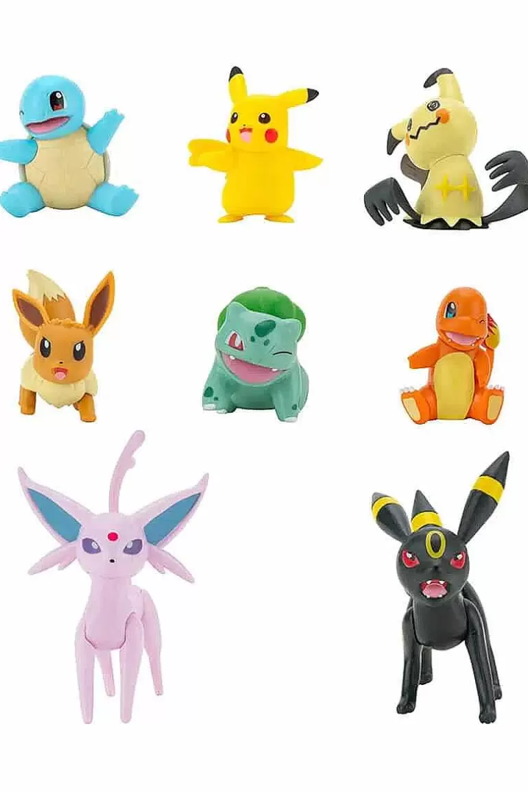 Pocket Monster Pokémon Figurer-Battle Figure Multipakke Med 8 Populaere Figurer