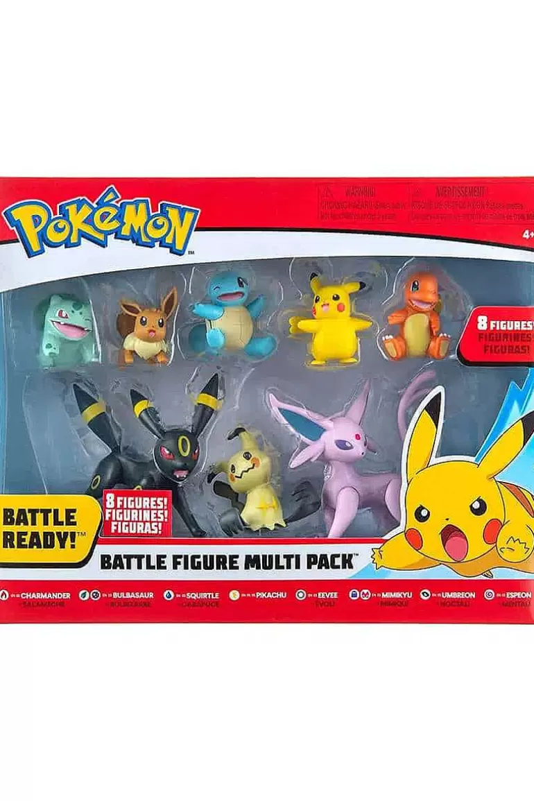Pocket Monster Pokémon Figurer-Battle Figure Multipakke Med 8 Populaere Figurer