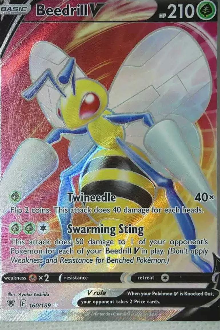 Pocket Monster Pokémon Kort-Beedrill V 160/189 Full Art