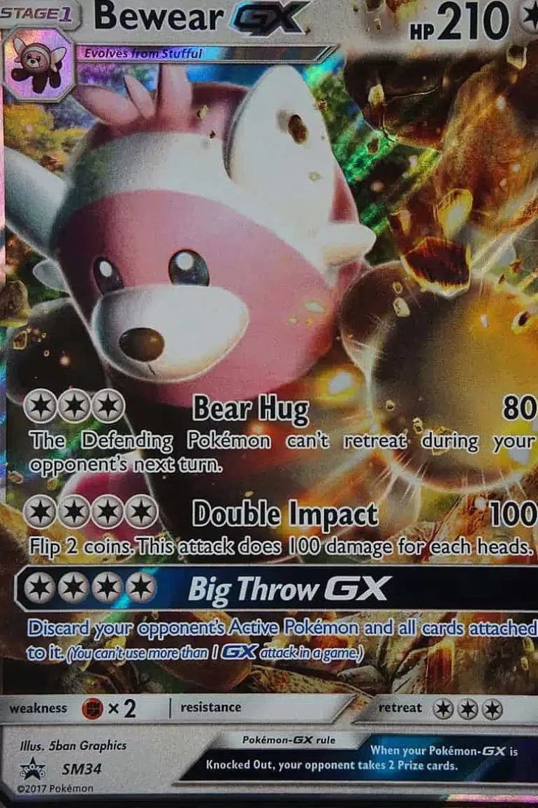 Pocket Monster Pokémon Kort-Bewear Gx Sm34