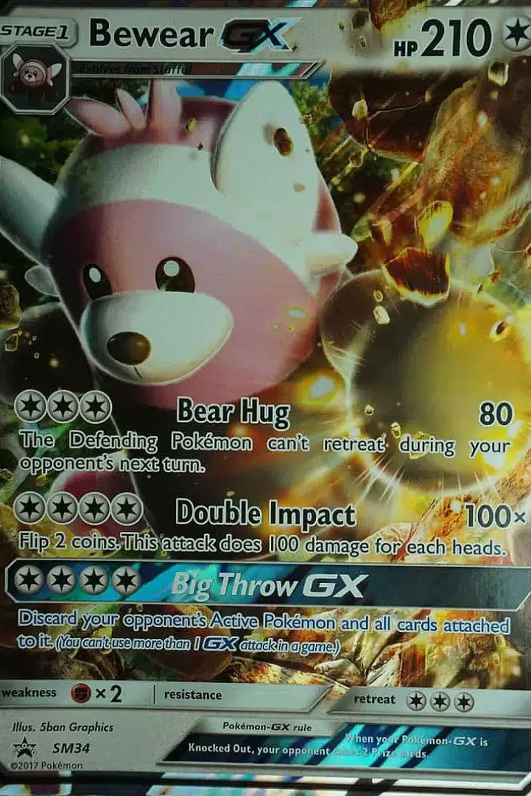 Pocket Monster Pokémon Kort-Bewear Gx Sm34 Stor