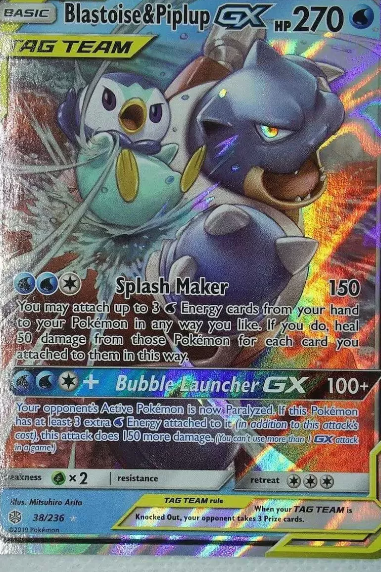 Pocket Monster Pokémon Kort-Blastoise & Piplup Gx 38/236