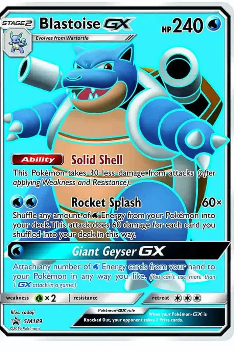 Pocket Monster Pokémon Kort-Blastoise Gx Sm189 Stor