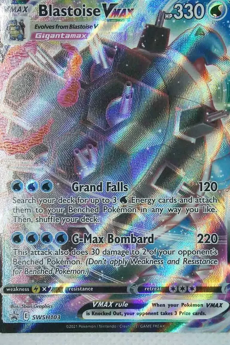 Pocket Monster Pokémon Kort-Blastoise Vmax Swsh103 Stor