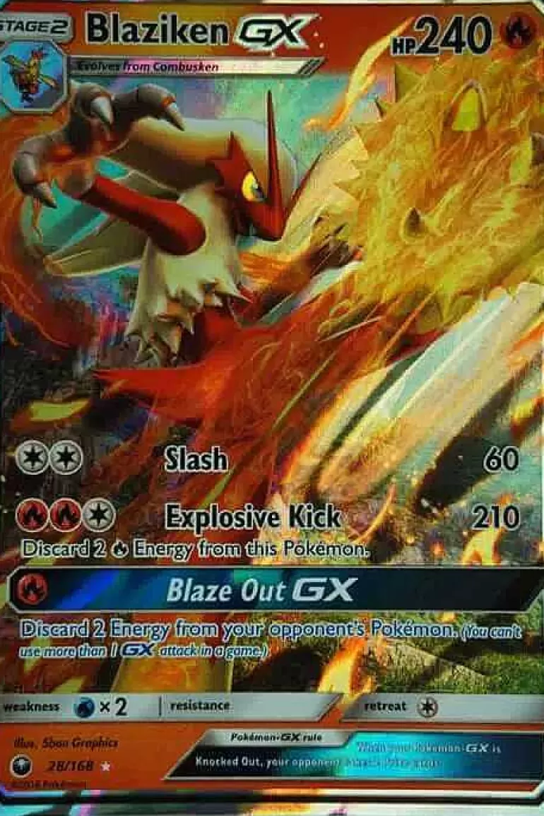 Pocket Monster Pokémon Kort-Blaziken Gx 28/168