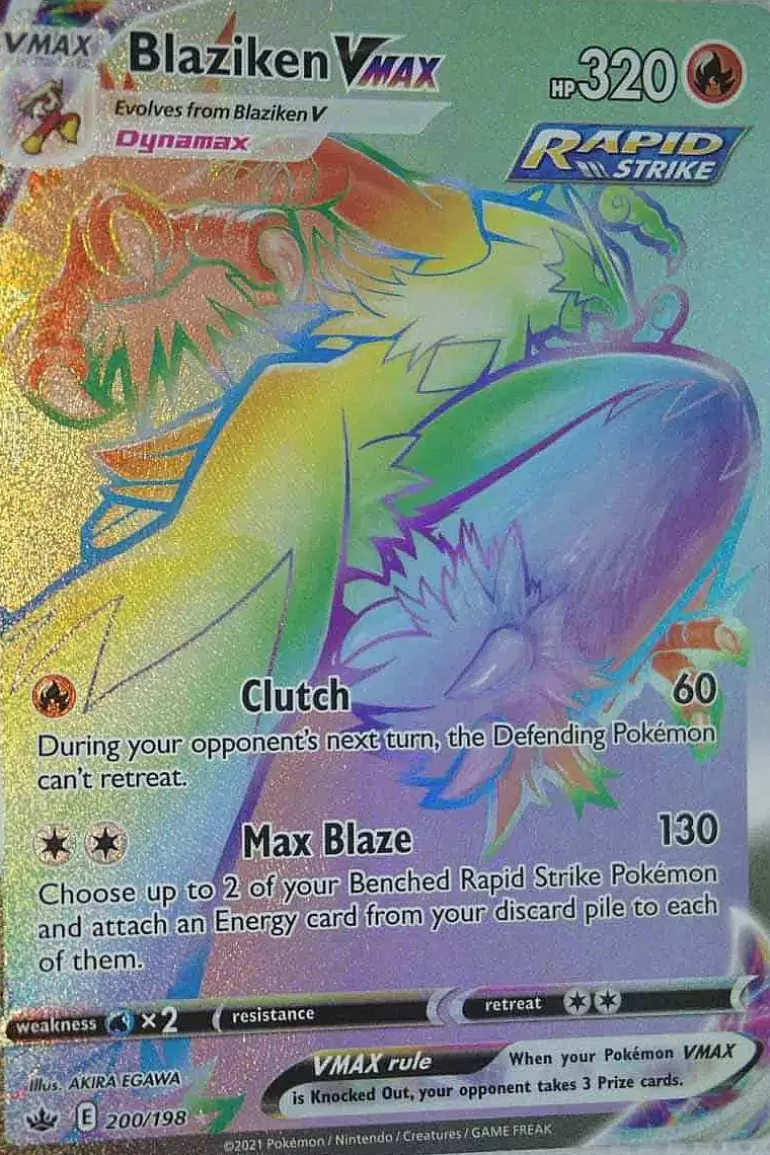 Pocket Monster Pokémon Kort-Blaziken Vmax 200/198 Hyper Rare