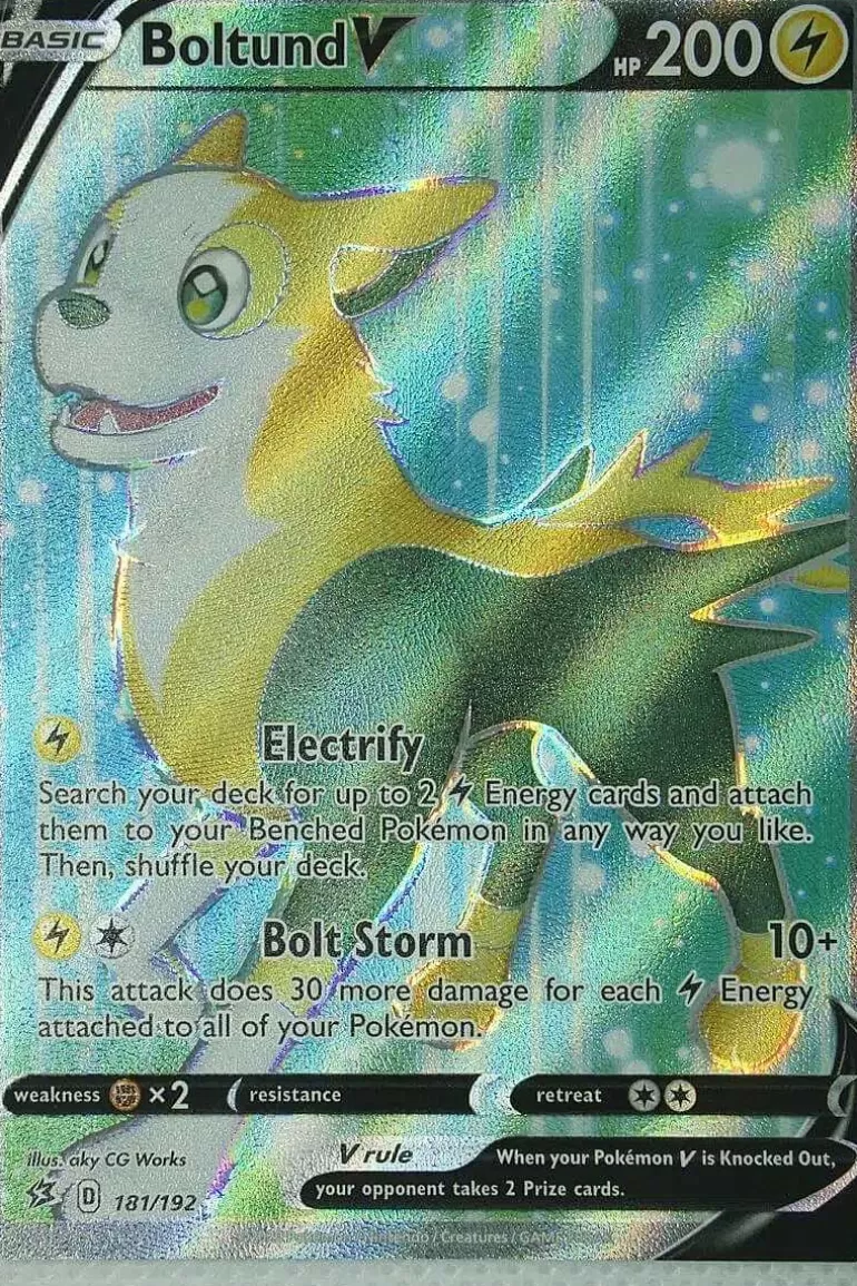 Pocket Monster Pokémon Kort-Boltund V 181/192 Full Art