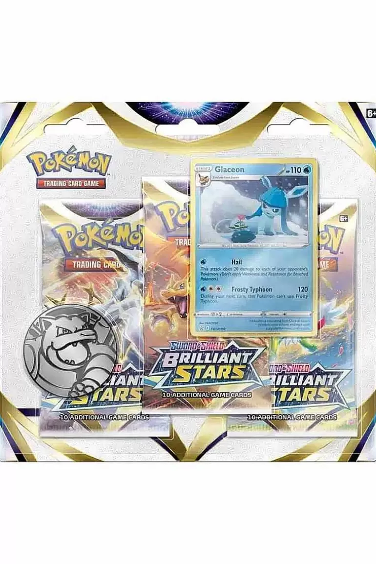 Pocket Monster Pokémon Kort-Brilliant Stars Blisterpakke Med Glaceon Og 3 Boosterpakker