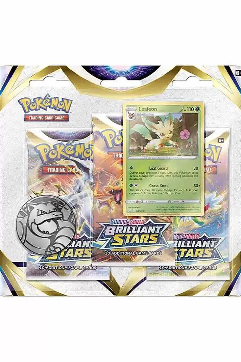 Pocket Monster Pokémon Kort-Brilliant Stars Blisterpakke Med Leafeon Og 3 Boosterpakker