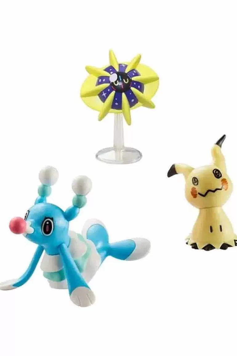 Pocket Monster Pokémon Figurer-Brionne, Mimikyu & Cosmoem Figurer