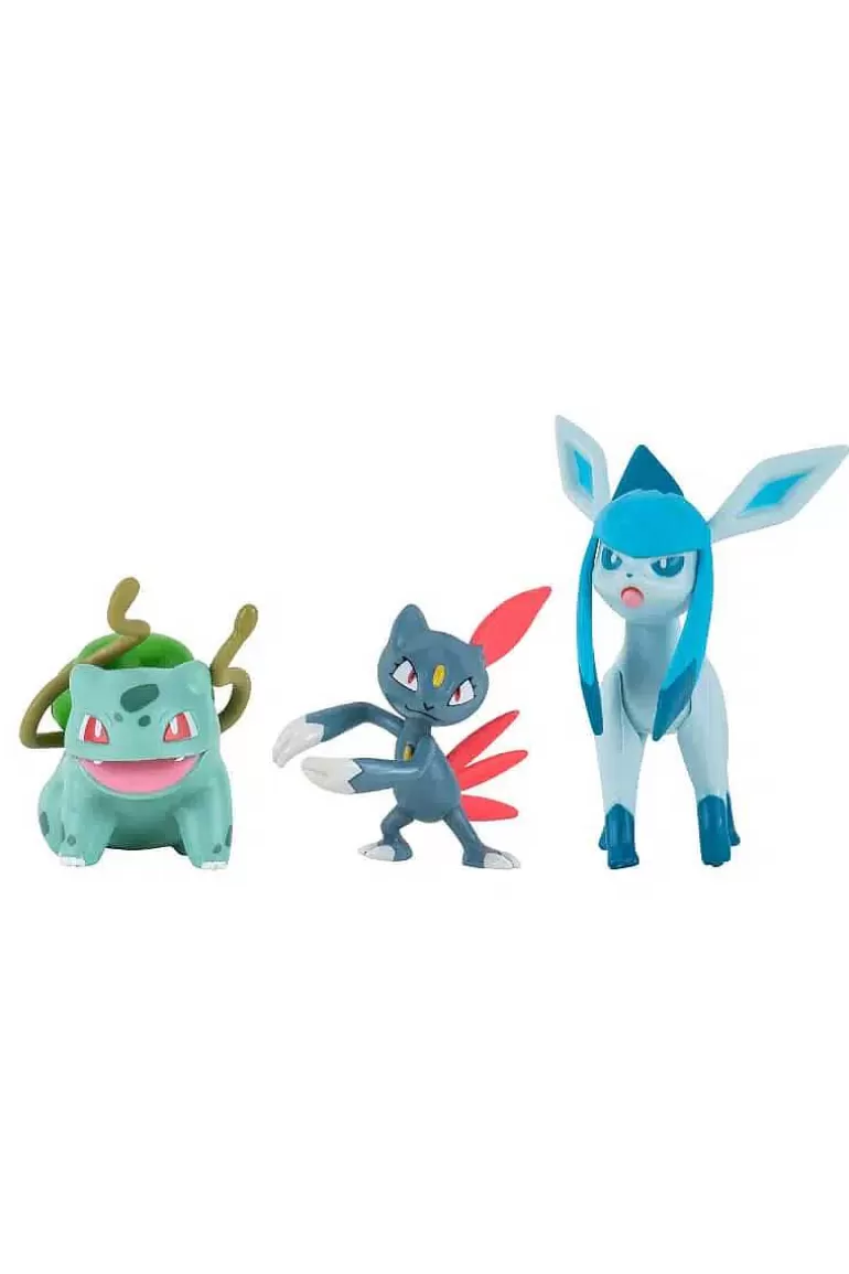Pocket Monster Pokémon Figurer-Bulbasaur Sneasel Og Glaceon Figurer