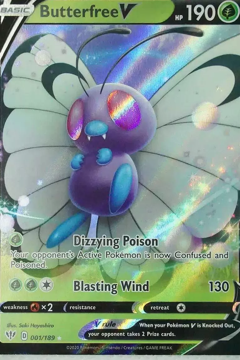 Pocket Monster Pokémon Kort-Butterfree V 001/189