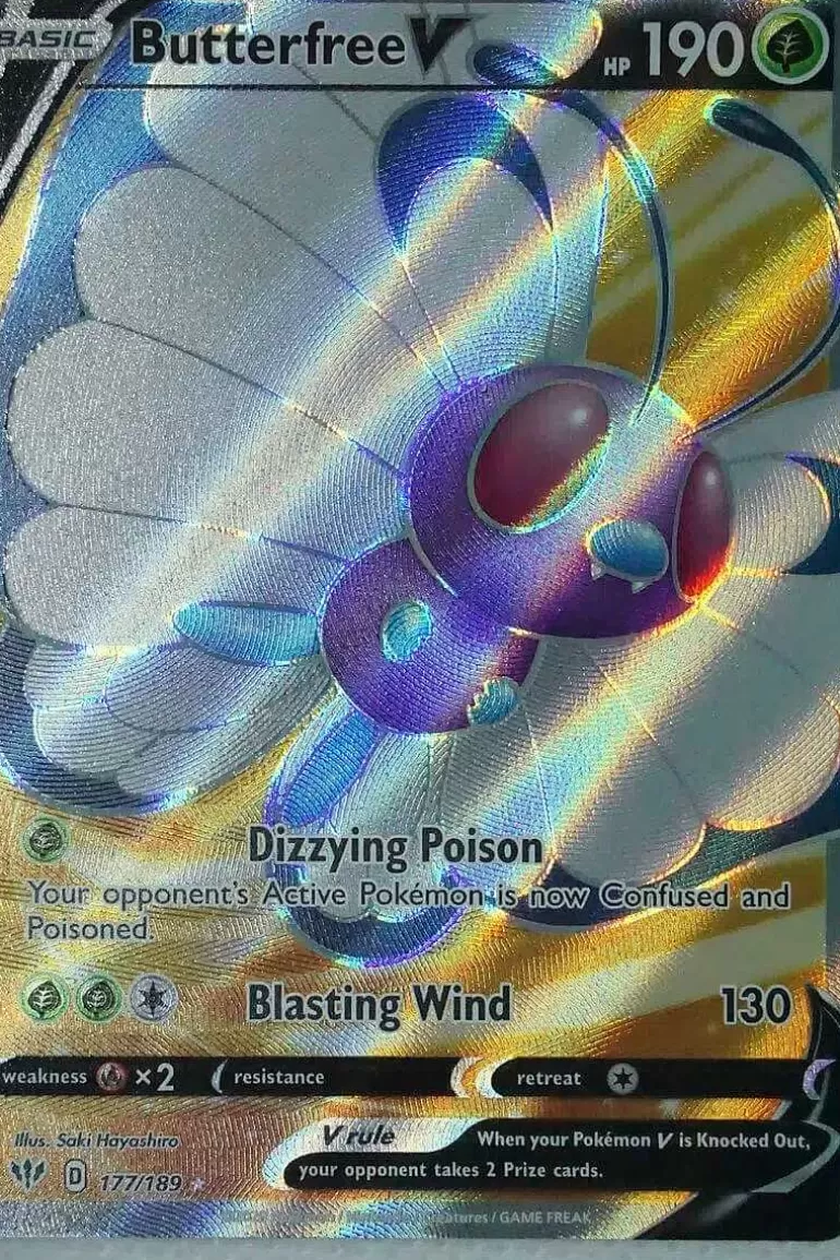 Pocket Monster Pokémon Kort-Butterfree V 177/189 Full Art