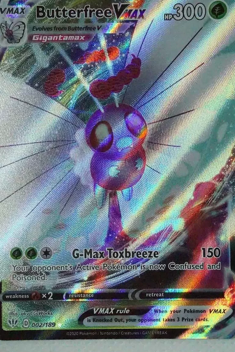 Pocket Monster Pokémon Kort-Butterfree Vmax 002/189