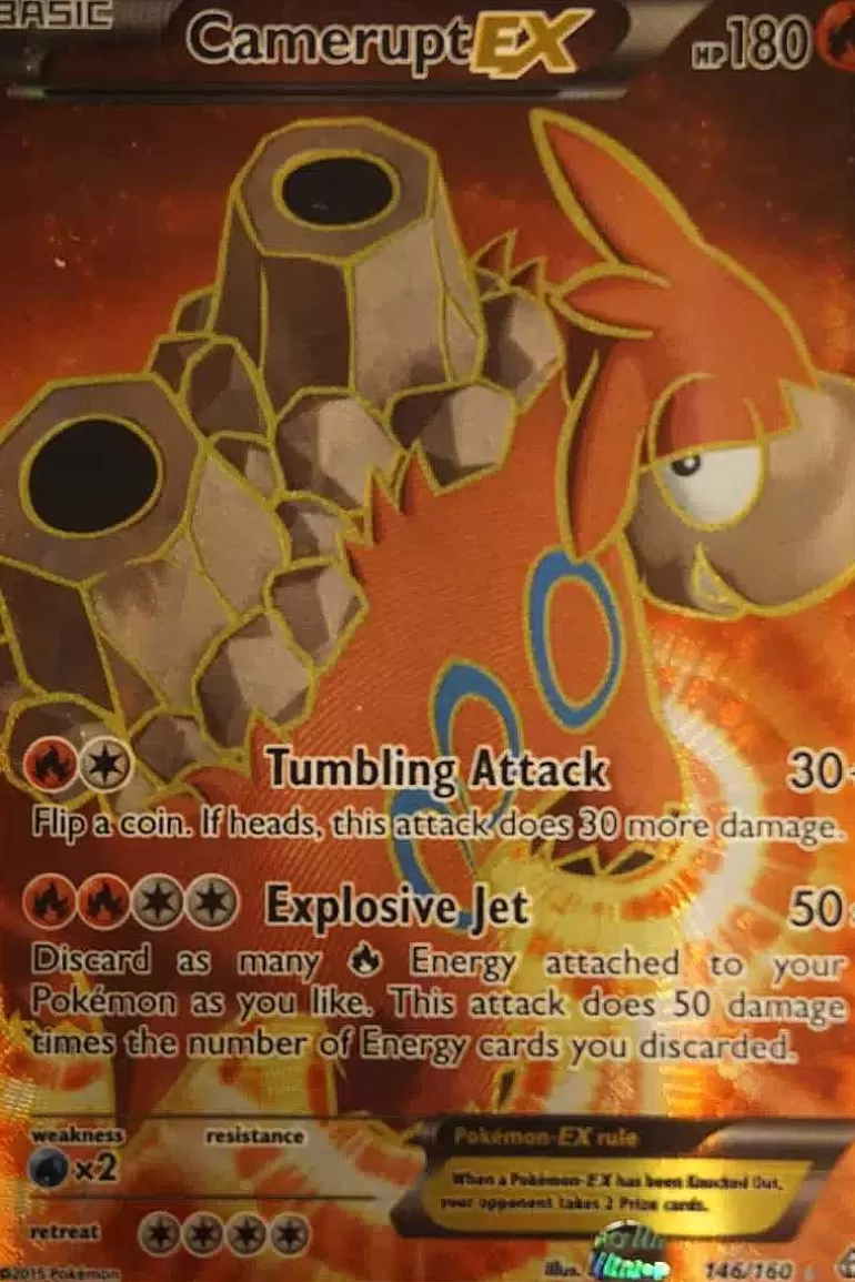 Pocket Monster Pokémon Kort-Camerupt Ex 146/160 Full Art